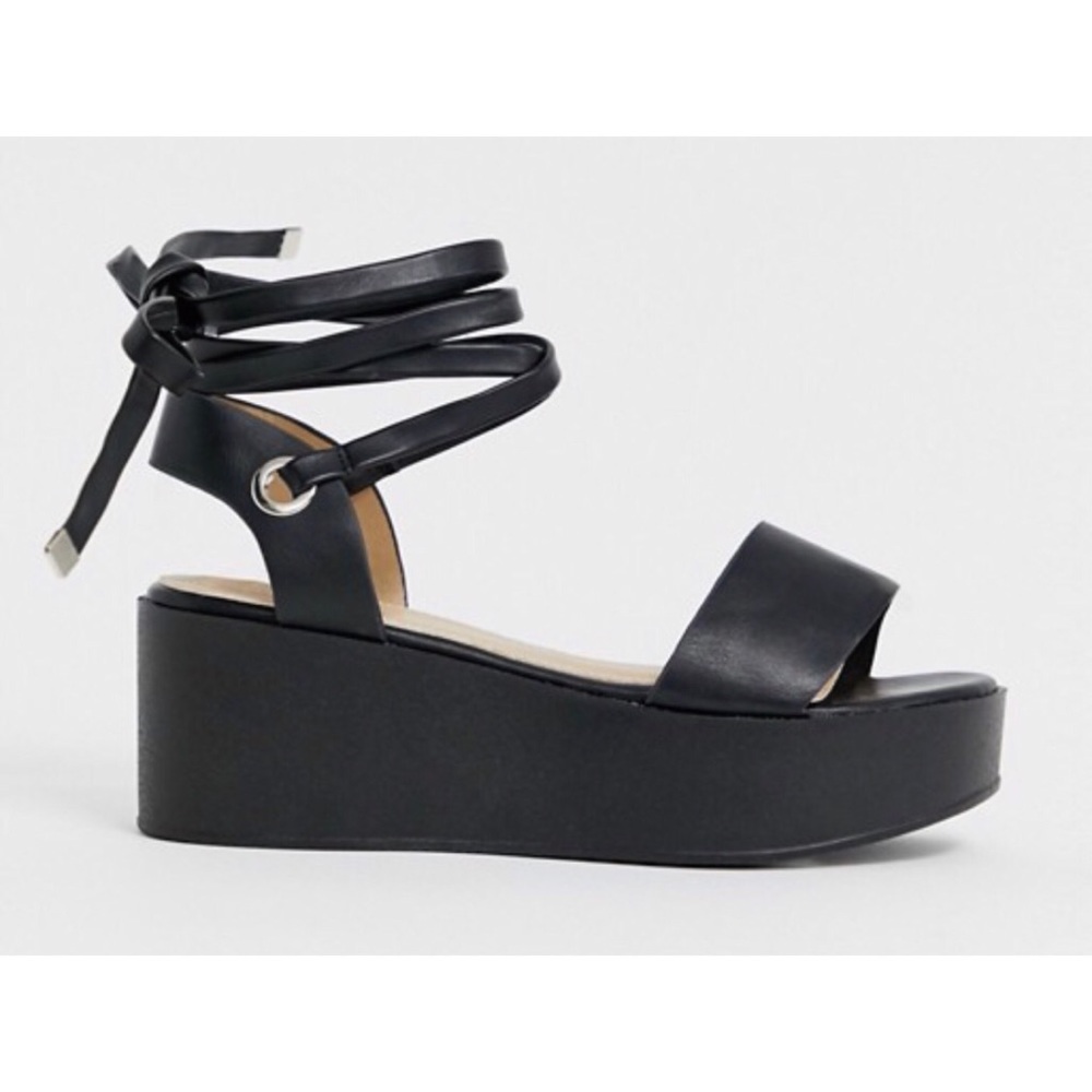 Black platform sandals